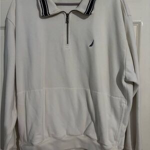 Nautica Men's White Zip-Up Sweater